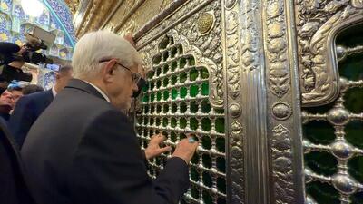  عارف بر سر مزار شهیدان لاریجانی و موسوی/ معاون اول رئیس جمهور به قم رفت +تصاویر