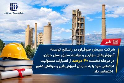 تداوم حمایت سیمان صوفیان از توسعه آموزشهای مهارتی جوانان