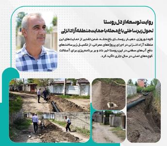 پیشرفت پروژههای زیرساختی در باغمحله با همکاری منطقه آزاد انزلی