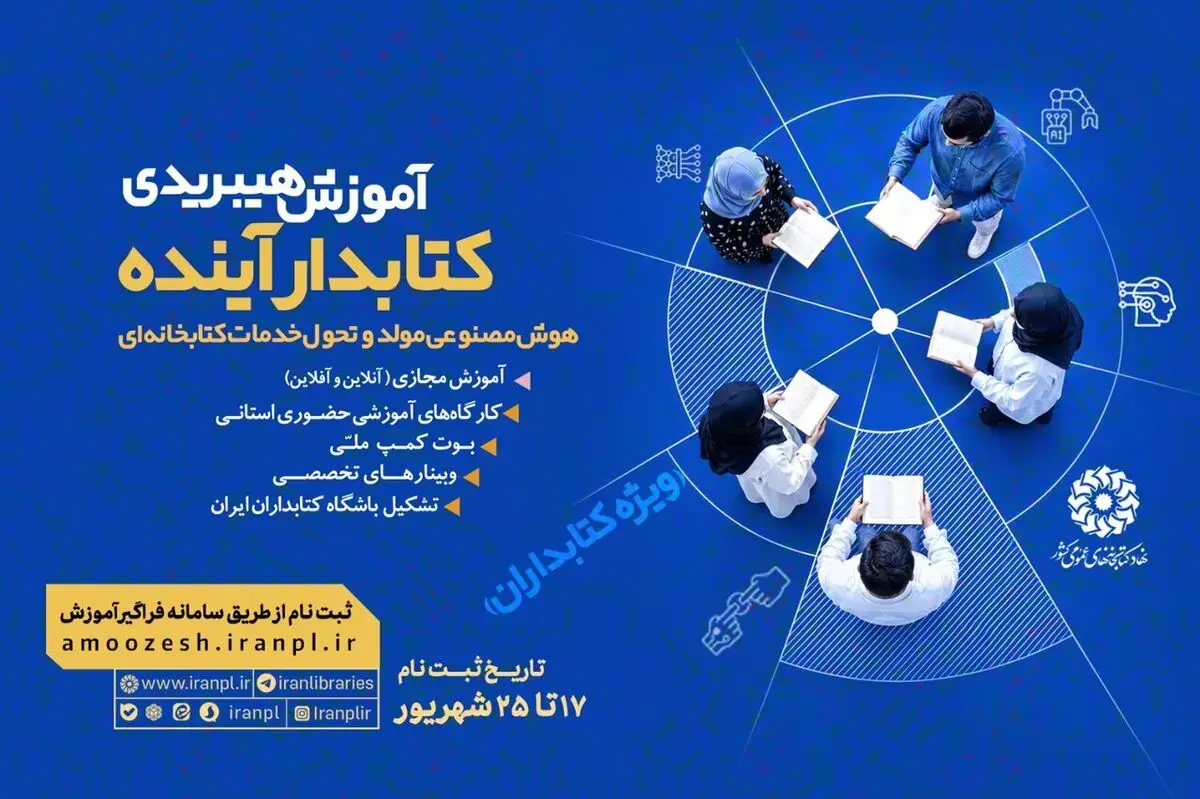آموزش هیبریدی «کتابدار آینده؛ هوش مصنوعی مولد و تحول خدمات کتابخانهای» ازسوی نهاد کتابخانههای عمومی