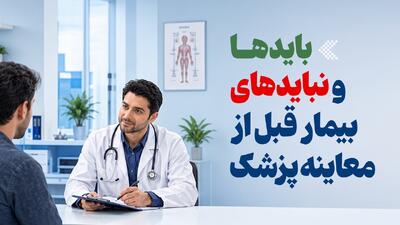 اینفوگرافیک/ بایدها و نبایدهای بیمار قبل از معاینه پزشک