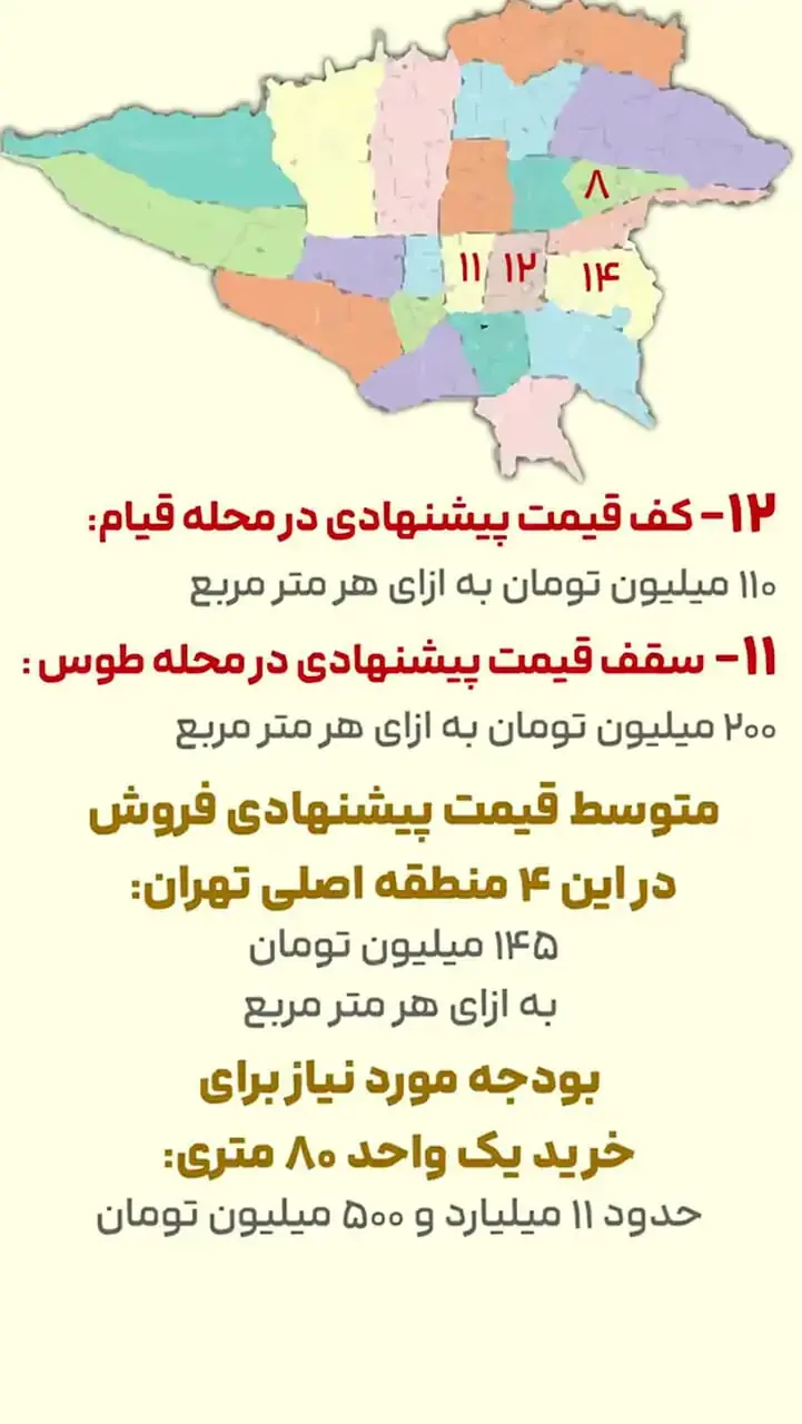 قیمت خانه در مناطق شرقی و مرکزی تهران چند شده؟