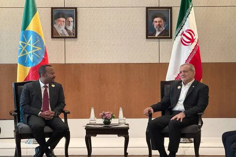 دیدار پزشکیان با نخستوزیر اتیوپی در حاشیه اجلاس بریکس