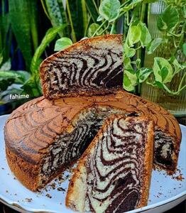  طرز تهیه کیک دو رنگ کرمدار | آخرین خبر
