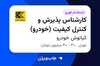  استخدام کارشناس پذیرش و کنترل کیفیت (خودرو) - آقا در کیانوش خودرو