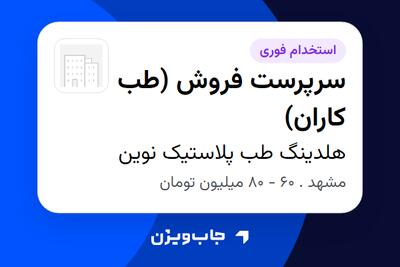  استخدام سرپرست فروش (طب کاران) در هلدینگ طب پلاستیک نوین