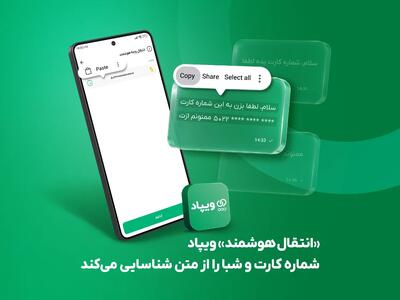 «انتقال هوشمند» ویپاد، شماره کارت و شبا را از متن شناسایی میکند