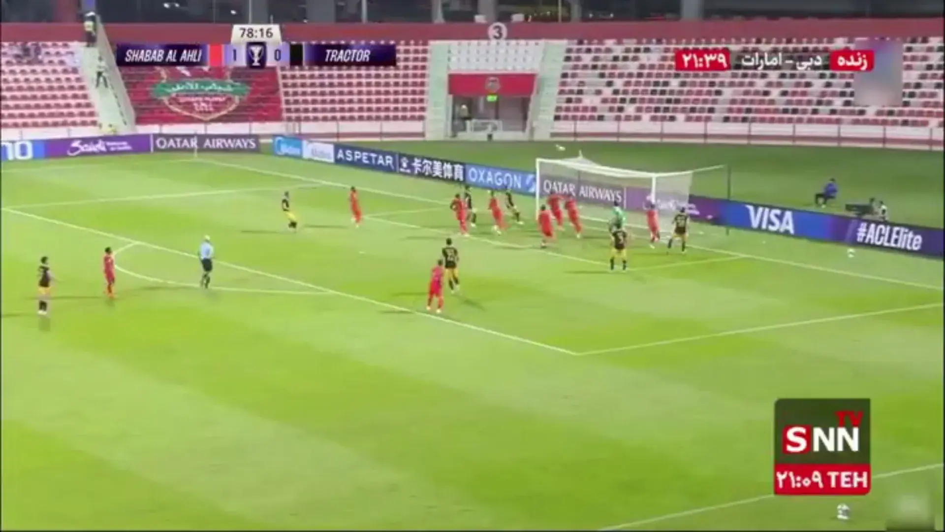  تیر دروازه شباب الاهلی توسط محمد دانشگر به لرزه در آمد ۷۹ / شباب الاهلی1 - 0 تراکتور