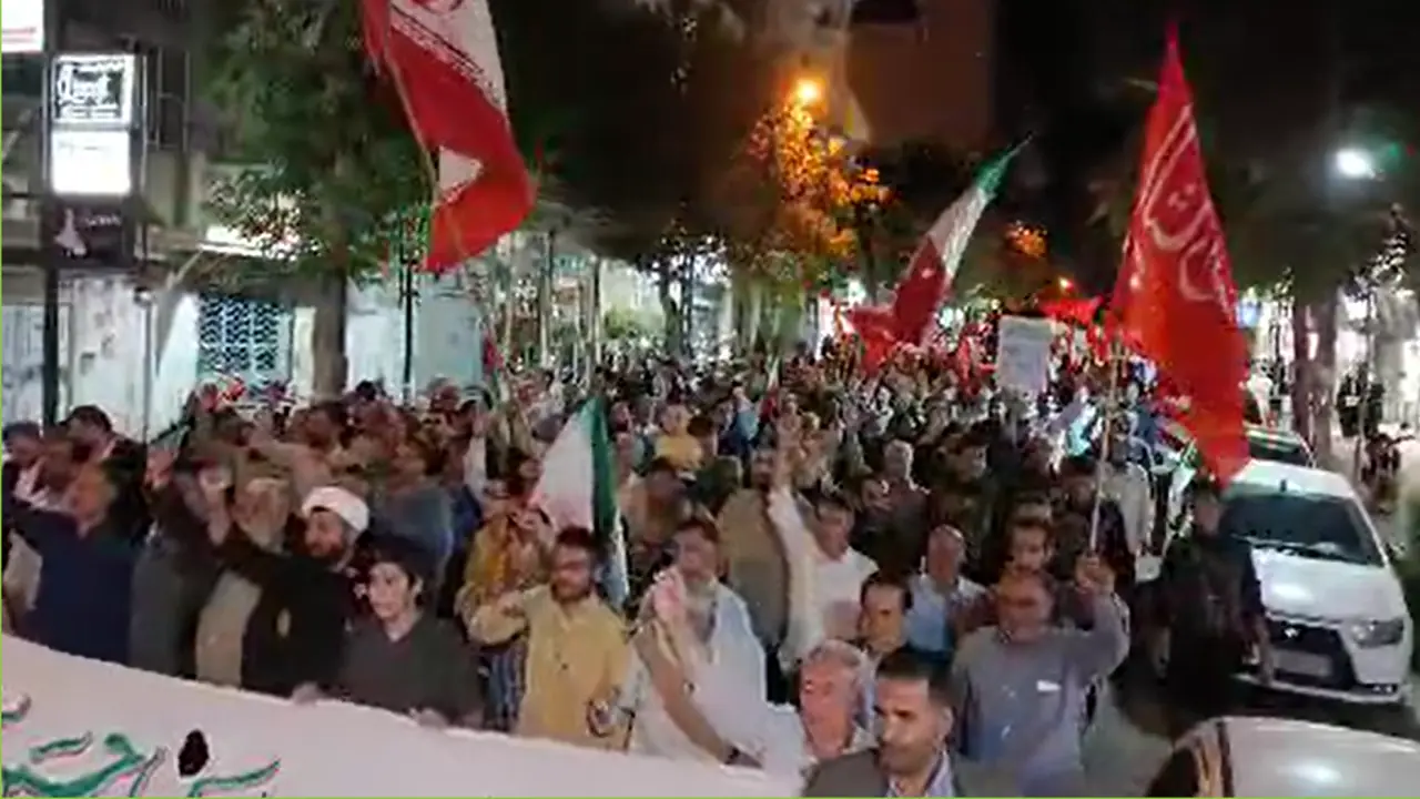 میدان داری مردم انقلابی میانه در قرارهای شبانه + فیلم
