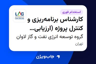 استخدام کارشناس برنامهریزی و کنترل پروژه (ارزیابی اقتصادی) در گروه توسعه انرژی نفت و گاز لاوان