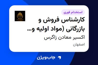 استخدام کارشناس فروش و بازرگانی (مواد اولیه و مقاطع فولادی) در اکسیر معادن زاگرس