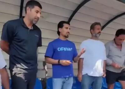 حضور صالح حردانی کاپیتان استقلال در جمع بازیکنان آکادمی آبی پوشان