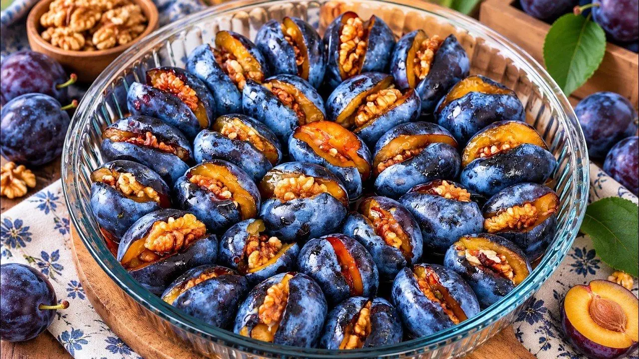 طرز تهیه آلو با گردو و دارچین در فر؛ یک خوراکی خوشمزه و متفاوت