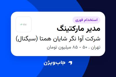 استخدام مدیر مارکتینگ در شرکت آوا نگر شایان همتا (سیگنال)