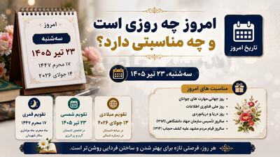  امروز چه روزی است و چه مناسبتی دارد؟ ۲۶ شهریور ۱۴۰۵