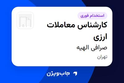 استخدام کارشناس معاملات ارزی در صرافی الهیه