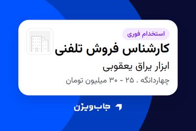  استخدام کارشناس فروش تلفنی - خانم در ابزار یراق یعقوبی