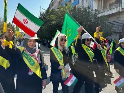 عروس و دامادهای جوان در رژه بزرگ «جانفدا»/ ویدئو