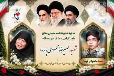 مادر شهید محمودی پارسا، عارف 13 ساله آسمانی شد - تسنیم