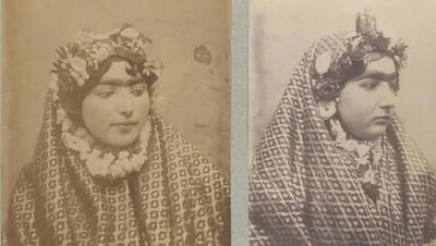 عکس/ پرتره خاص و دیدنی خواهران دوقلو قاجاری با مدل عجیب ابرو