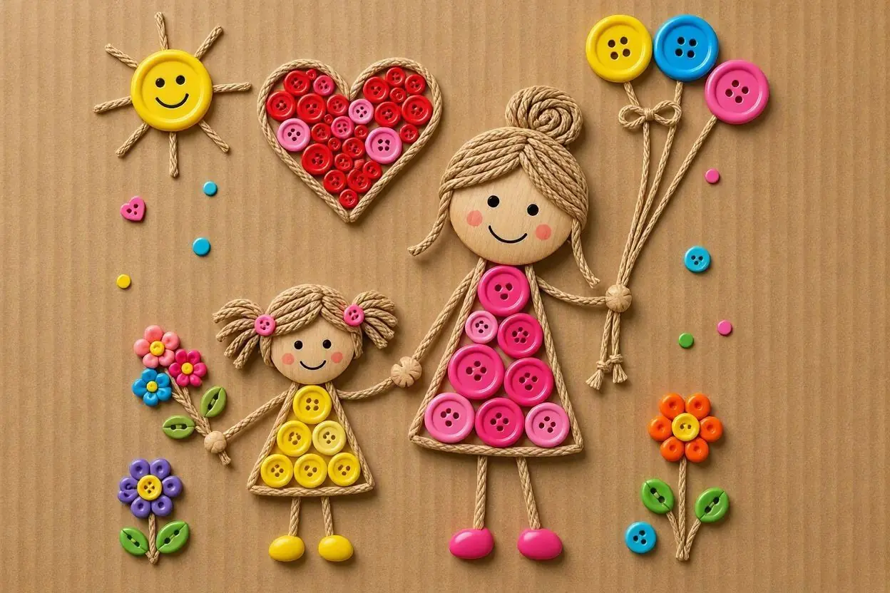 ایده های خلاقانه با دکمه مناسبت کاردستی و تابلوهای دکوری