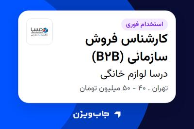 استخدام کارشناس فروش سازمانی (B2B) - آقا در درسا لوازم خانگی