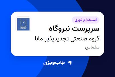  استخدام سرپرست نیروگاه - آقا در گروه صنعتی تجدیدپذیر مانا