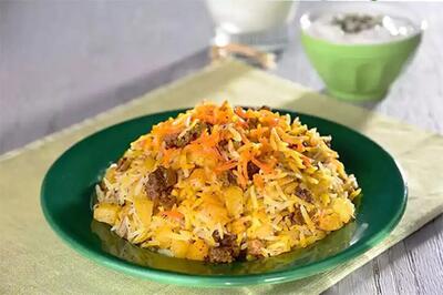  طرز تهیه قنبیدپلو قم با کلم قمری و گوشت قلقلی