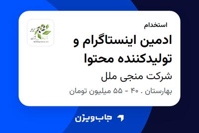 استخدام ادمین اینستاگرام و تولیدکننده محتوا در شرکت منجی ملل