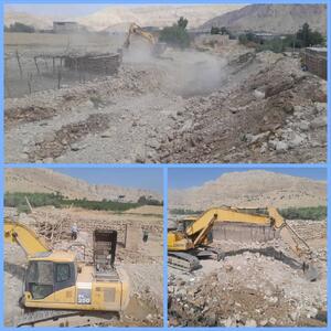 آغاز عملیات لایروبی و آزادسازی مسیل طبیعی روستای خرسدر پلدختر