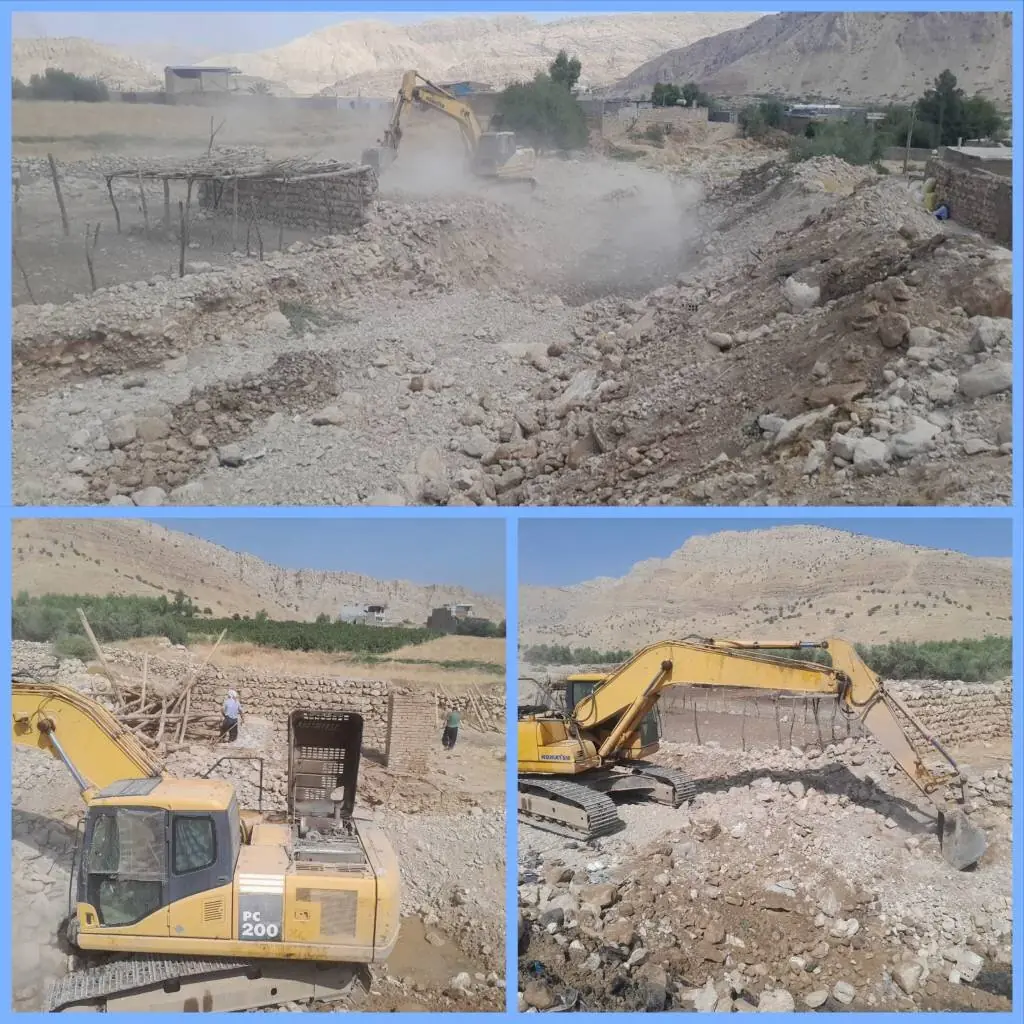 آغاز عملیات لایروبی و آزادسازی مسیل طبیعی روستای خرسدر پلدختر