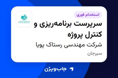  استخدام سرپرست برنامه‌ریزی و کنترل پروژه - آقا در شرکت مهندسی رستاک پویا
