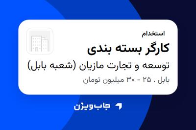  استخدام کارگر بسته بندی - آقا در توسعه و تجارت مازیان (شعبه بابل)
