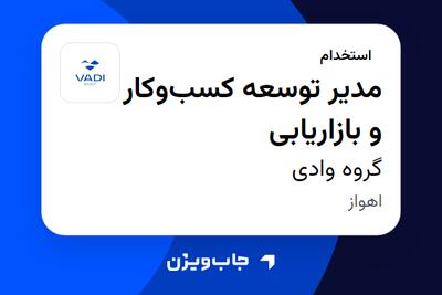  استخدام مدیر توسعه کسب‌وکار و بازاریابی در گروه وادی