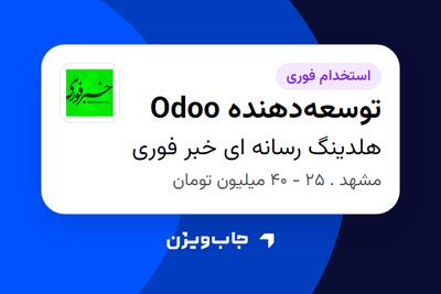  استخدام توسعه‌دهنده Odoo در هلدینگ رسانه ای خبر فوری
