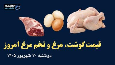 اینفوگرافی | قیمت گوشت، مرغ و تخم مرغ امروز دوشنبه ۳۰ شهریور | مرغ کیلویی چند؟