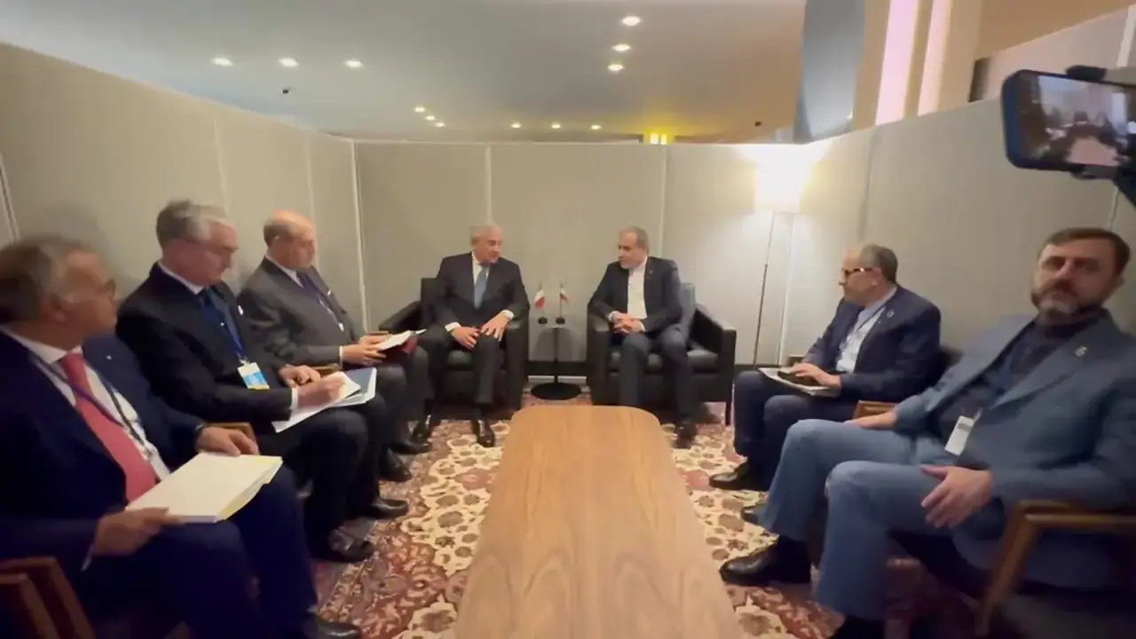 دیدار و گفتگوی سید عباس عراقچی وزیر امور خارجه جمهوری اسلامی ایران و آنتونیو تایانی وزیر امور خارجه ایتالیا در حاشیه هشتاد ویکمین نشست مجمع عمومی سازمان ملل متحد