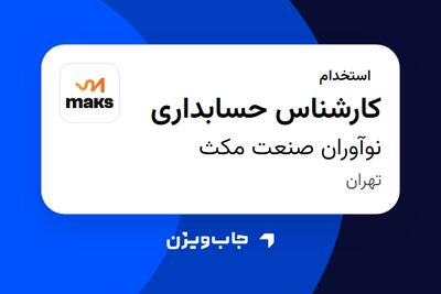  استخدام کارشناس حسابداری در نوآوران صنعت مکث