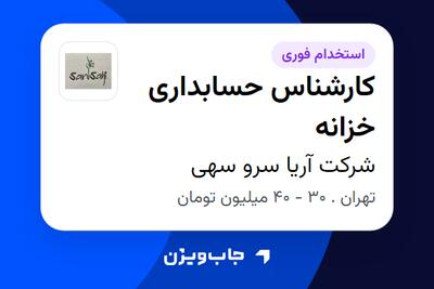  استخدام کارشناس حسابداری خزانه در شرکت آریا سرو سهی