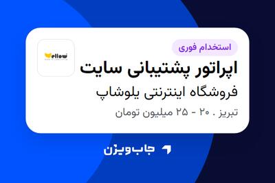  استخدام اپراتور پشتیبانی سایت - خانم در فروشگاه اینترنتی یلوشاپ