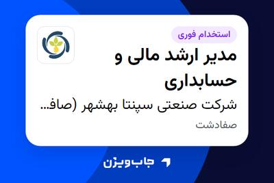  استخدام مدیر ارشد مالی و حسابداری در شرکت  صنعتی سپنتا بهشهر (صافولای سابق)