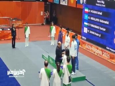  اهدای مدال سکوی وزن منهای ۷۵ کیلوگرم مردان توسط دکتر مهدی علی‌نژاد | آخرین خبر