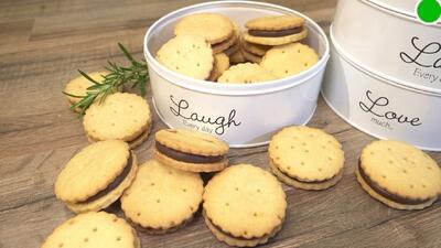  طرز تهیه بیسکوییت کرمدار شکلاتی برای چای عصرانه