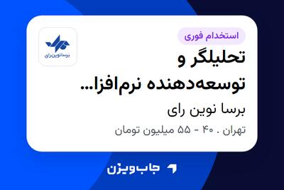  استخدام تحلیلگر و توسعه‌دهنده نرم‌افزار (Mid/Junior) در برسا نوین رای