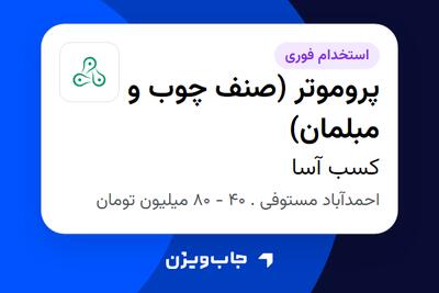  استخدام پروموتر (صنف چوب و مبلمان) - آقا در کسب آسا