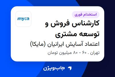  استخدام کارشناس فروش و توسعه مشتری - خانم در اعتماد آسایش ایرانیان (مایکا)