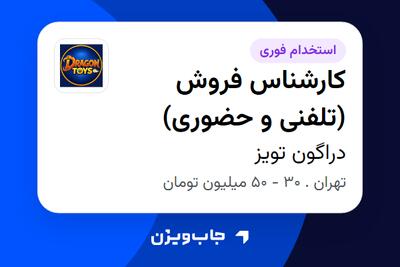  استخدام کارشناس فروش (تلفنی و حضوری) در دراگون تویز
