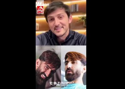 اکرم خانم خواهشاً دیگه حنا روی سرش نذار! + ویدئو | درخواست بامزه سردار آزمون از همسر بیرانوند