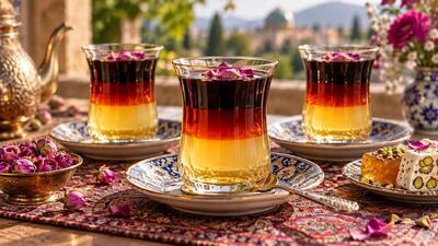  آموزش درست کردن چای سه‌ رنگ بدون مخلوط شدن لایه‌ ها