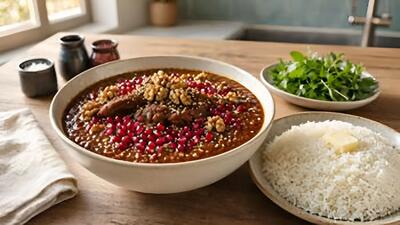  طرز تهیه شیشه ناز؛ غذای سنتی مازندرانی با انار و گردو